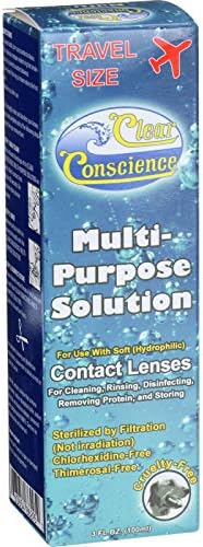 Clear Conscience Multi Purpose Contact Lens Solution - Travel Size - 3 oz - Specially formulated for sensitive eyes