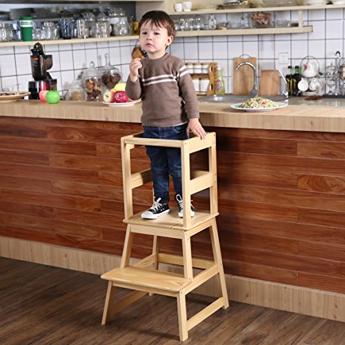 SDADI Kids Kitchen Step Stool with Safety Rail for Toddlers 18 Months