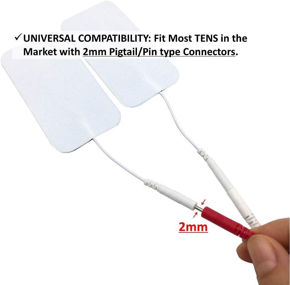 LiteTour 10 Pieces Large Electrode Pads for TENS Unit Replacement Pads for TENS Machine 2mm PIN Connector - Image 5