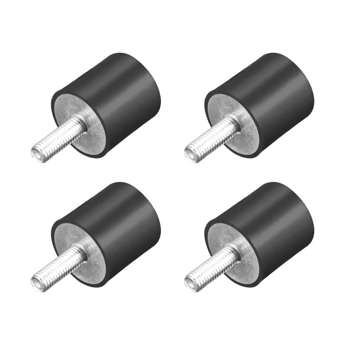 sourcing map M8 Thread Rubber Mounts, Cylindrical Shock Absorber with Studs 30 x 30mm,4pcs