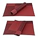 Top Finel Placemats for Dining Table,Plastic Christmas Table Mats Set of 4,Square Plaid Placemats,Red