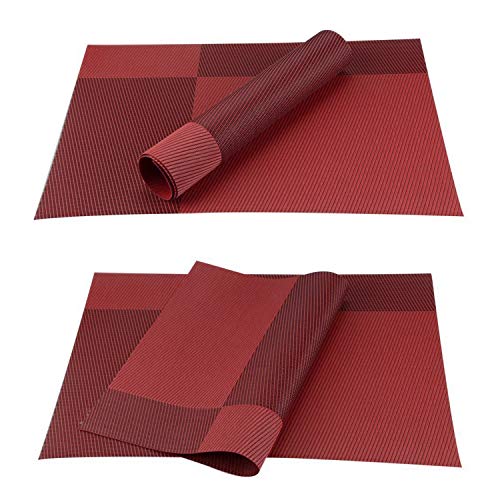 Top Finel Placemats for Dining Table,Plastic Christmas Table Mats Set