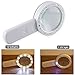 30x Handheld Magnifier With 12 LED Lights, 90mm Bifocal Double Lens Illuminated Reading Magnifying Glass, Perfect for Soldering Repair,Inspection,Coins,Rock,Science,Craft and Needlework, Jewelry