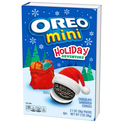 OREO HOLIDAY ADVENTURE STORYBOOK STOCKING STUFFER, 2-1 OZ SNACK PACKS OF OREO MINI CHOCOLATE SANDWICH COOKIES