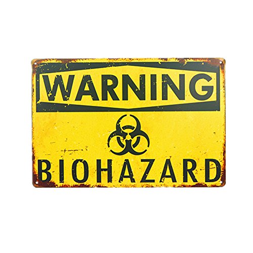 dingleiever DL- Warning Biohazard Hazard Sign Hazard Labels Novelty METAL Sign