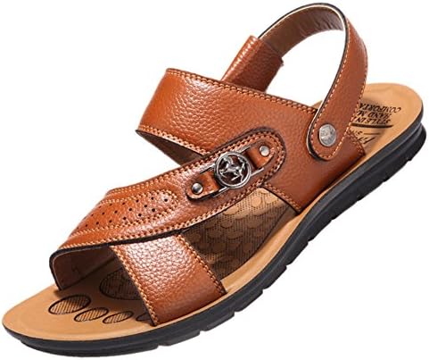 Stifai Mens Vintage Sandals Summer Skidproof Beach Sandels Yellow 10 D(M) US