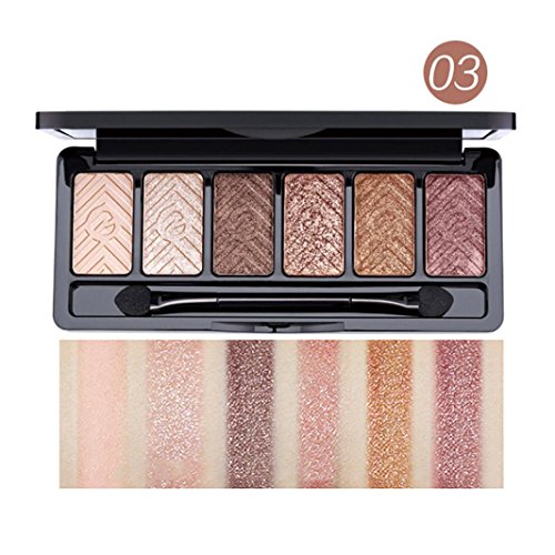 6 Colors Eyeshadow Palette - Natural Shimmer Matte Eye Shadow Beauty Cosmetics for naked makeup and smoky makeup (C)