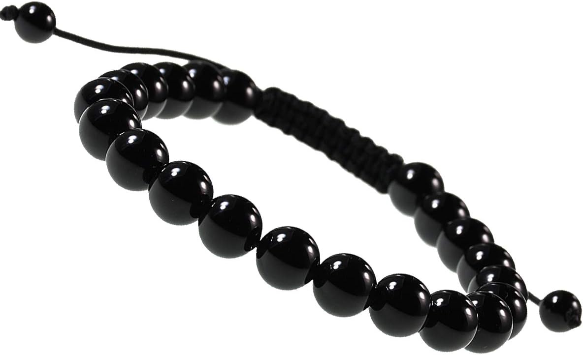 8mm Unisex Natural Gemstone Adjustable Bracelet with Jewelry Bag