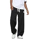 GORGLITTER Boy's Baggy Sweatpants Wide Leg Elastic Waist Jogger Track Sweat Pants with Pockets