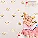Ufengke 15-Pcs 3D Gold Princess Crown Mirror Effect Wall Decals,Children's Room Nursery Removable Wall Stickers Murals