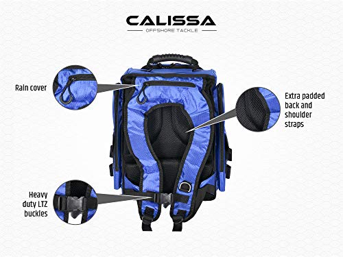 The Large 'Talysc' Fishing Backpack, Tackle Box Storage Bag - Non-Corrosive Fishing Tackle Bag with (4X) 3650 Boxes - Fisherman Gifts for Men, Tackle Bags, Backpacks and Tackle Box Organizer
