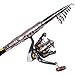 Sougayilang Spinning Telescopic Portable Fishing Rod Combos Travel Carbon Fishing Rod and Reel Set