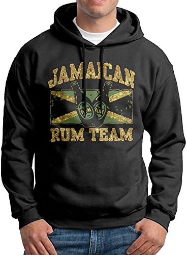 BLOND DAER Jamaican Rum Team Casual Mens Long Sleeve Hoodie Sweatshirt Drawstring XL
