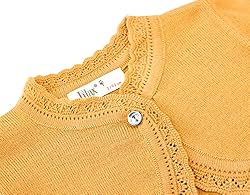Lilax Little Girls' Knit Long Sleeve Button Closure
