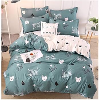 Amazon.com: Rayhoo Bed Set Twin Sheets Set Cute Cat – 3