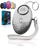 SLFORCE Personal Alarm Siren Song - 130dB Safesound Personal Alarms for Women Keychain with LED Light, Emergency Self Defense for Kids & Elderly. Security Sound Whistle Safety Siren (Silver)