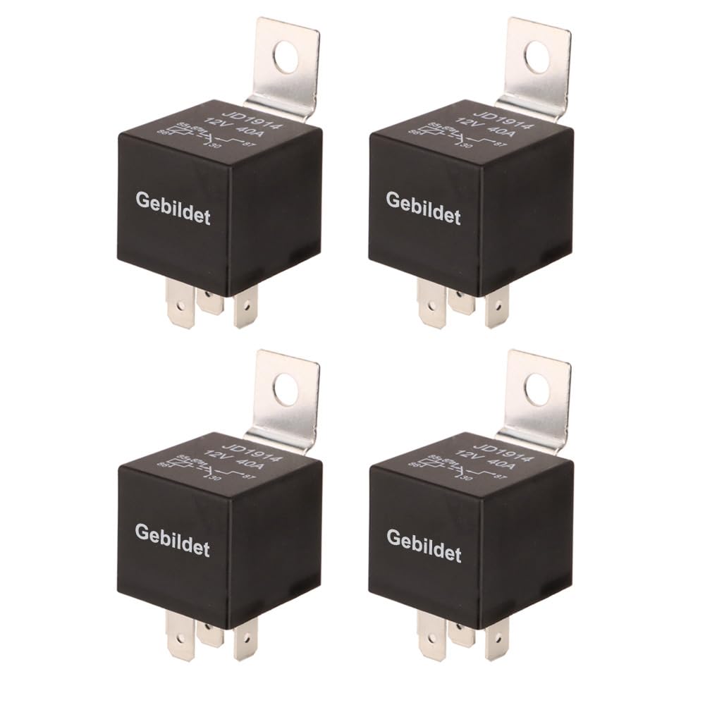 Gebildet 4pcs JD1914 Car Relay Harness 12V 40A 5 Pin SPDT with Built-in Diode for Automotive Truck Van Motorcycle Boat