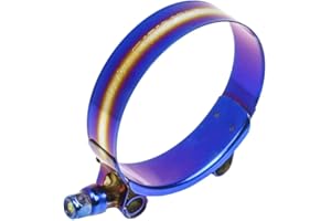 WKD T-Bolt Hose Clamp Adjustable Stainless Steel Titanium Blue Clamp Diameter Ranger for 2.25" inch (65-73mm）#4123