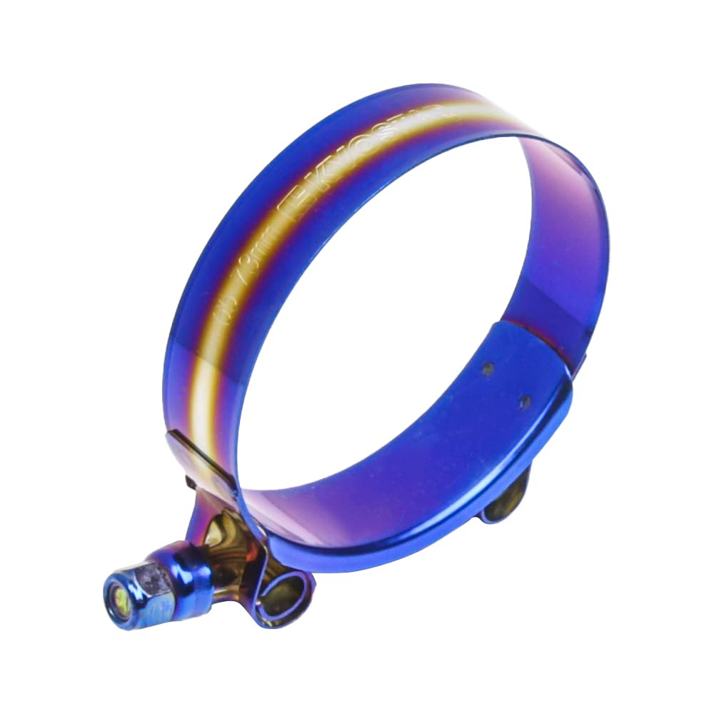 Kyostar 2.5" T-Bolt Hose Clamp Adjustable Stainless Steel Titanium Blue Clamp Diameter Ranger for 2.5 inch（65-73mm）