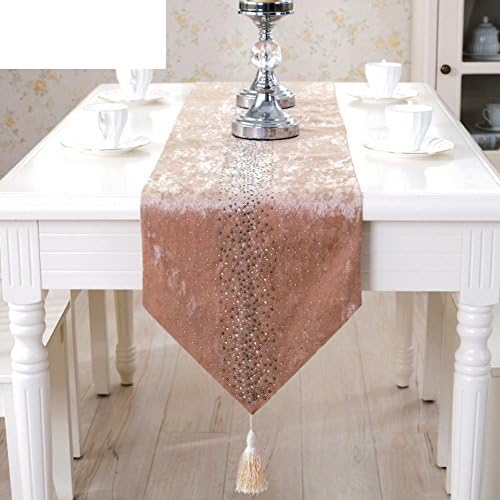 European-style velvet table runner/Modern coffee table flag/ minimalist West napkins/ sleek/bed runner-C 32x160cm(13x63inch)