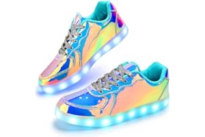 Padgene Women's Men's LED Lights Up Shoes Unisex Luminous Flashing Trainers USB Charging Lace Up Couples Dancing Shoes