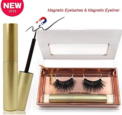 Long Magnetic False Eyelashes | False Eyelashes No Glue Magnetic Lashes Fluffy and Universal for All Eyes |3D Eyelashes Extensions 0.2mm Ultra Thin Magnet Natural Look (New gold)