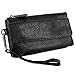 YALUXE Women's Leather Smartphone Wristlet Crossbody Clutch with RFID Blocking Card Slots Black