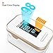 TEC.BEAN Updated Fingertip Pulse Oximeter Blood Oxygen Saturation Monitor with Carrying Case & Lanyard, White