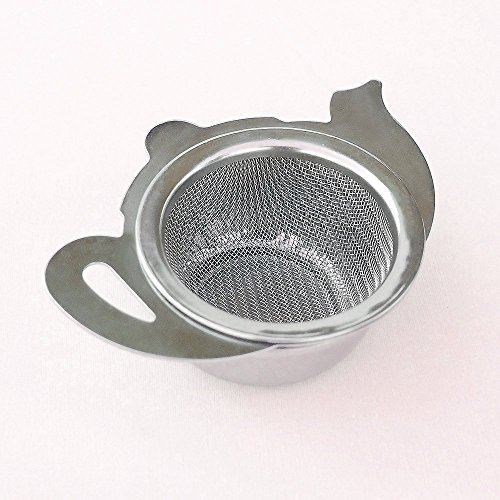 HealthAndYoga(TM) Stainless Steel Tea Strainer with a Utility Cup | Elegant Kettle design