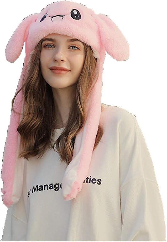 LTifree Funny Cute Rabbit Bunny Hats Caps with Moving Ears