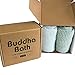 Buddha Bath Extra Long Exfoliating Shower Towel Washcloth (Medium Exfoliate) - Silver Blue & White - (2 Pack)