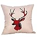 5 Pack Red Black Christmas Scottish Buffalo Checkers Plaid Pillow Cover,Winter Deer,Let's Snuggle Quotes Home Decorative Throw Pillow Case Cushion Cover for Sofa Couch 18 x 18 Inch
