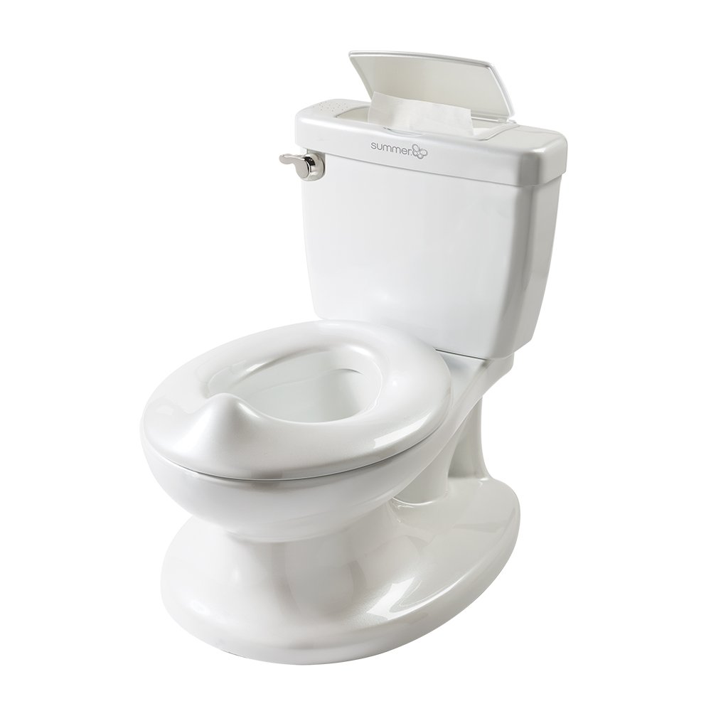 Summer Infant My Size Potty | Training Potty from 18 Months | Easy Clean, Realistic Flush Potty Training| White