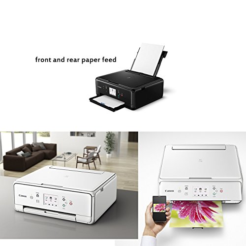 Canon PIXMA TS6020 Wireless All-in-One Compact Inkjet Printer with Print, Scan, Copy (White) + Set of Ink Tanks + Photo Paper Sample + USB Printer Cable + HeroFiber Ultra Gentle Cleaning Cloth - Thumbnail 3