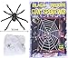 Halloween Giant 12 FT Round Spider Web with 2.5 FT Big Black Hairy Spider and Super Stretch Cobwebs Halloween Indoor and Outdoor Decorations