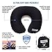 Venanoci Inflatable Neck Pillow for Travel and Airplane/Best Blow Up U-Shape Plane Pillow - Lightweight Stay Cool Fabric - Head and Neck Support - Mouth Inflating, No Pump Needed (Black)