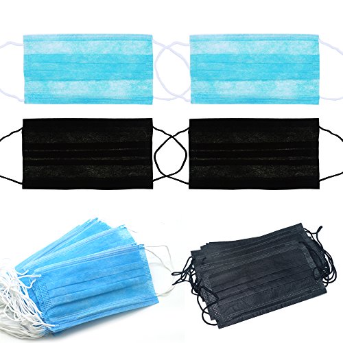 90PCS Earloop Disposable Surgical Face Flu Masks2 Colors, 3+1(Filter layer) Ply Thicker Super Filter Pollen Dust and Bacteria, Anti allergy Dental Medical Procedure Mask