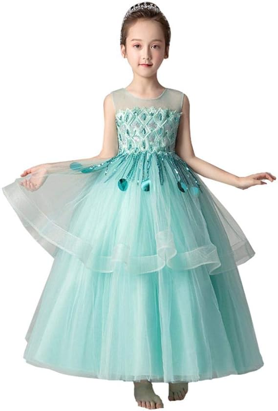 Amazon Westsi 子供 ドレス ピアノ 発表会 ロングドレス 可愛い 花柄刺繍 ワンピース チュールスカート ガールズ おしゃれ 人気 お姫様 キッズドレス フォーマルドレス 子供用 女の子 女児 花嫁介添人 結婚式 演奏会 110 160 フォーマル 通販