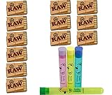 RAW Pre-Rolled Filter Tips for Cigarette Rolling (21 Pack x 12 = 252 Tips) | Natural & Unrefined | Bundle with 4 Koala Doob Tubes