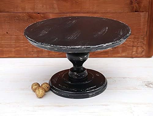 Amazon com 12 inches Wooden cake  stand  black  shabby cake  