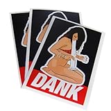 3 DANK GIRL Black & Red Cannabis Stickers Sexy Smoking Lady 3 x 5