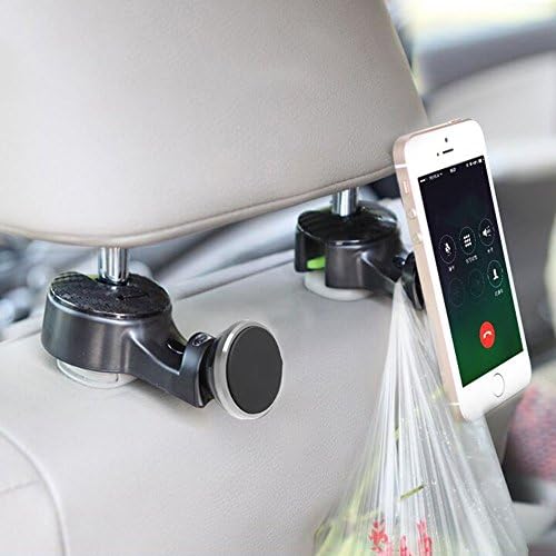YOANKU Car Back Seat Headrest Magnetic Mount Holder for Cellphone iPad Tablet GPS | Car Headrest Hanger Hooks Organizer