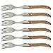 Laguiole by FlyingColors Dinner Forks Set Stainless Steel, Rubber Wood Handle, Gift Box, 6 Pieces