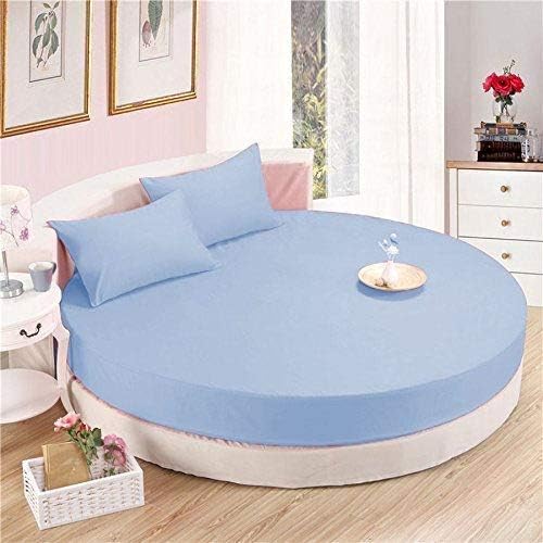 LuxuriousSheets 1800 Series Brushed Microfiber 84" Diameter Round Bed Sheet Set Solid Light Blue - Wrinkle & Fade Resistant