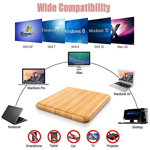 Updated External CD DVD Drive, USB 3.0 Type C Portable Ultra Thin Burner Player Writer Superdrive CD DVD RW, Compatible with Windows 10 8 7 XP Vista Mac OS System for Mac Pro Air iMac Laptop