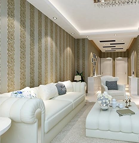 Amazon Co Jp ヨーロピアンスタイル3d 3次元織ストライプ壁紙モダンミニマリスト寝室リビングルームテレビ背景壁壁紙 ブラウン Diy 工具 ガーデン