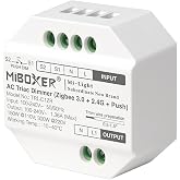 LGIDTECH TRI-C1ZR Miboxer AC Triac Dimmer Zigbee 3.0+2.4G+Push,Compatible with Philips Hue,Amazon Echo Plus(2nd Gen), Support Smartphone Control Traditional Incandescent Light Intelligently