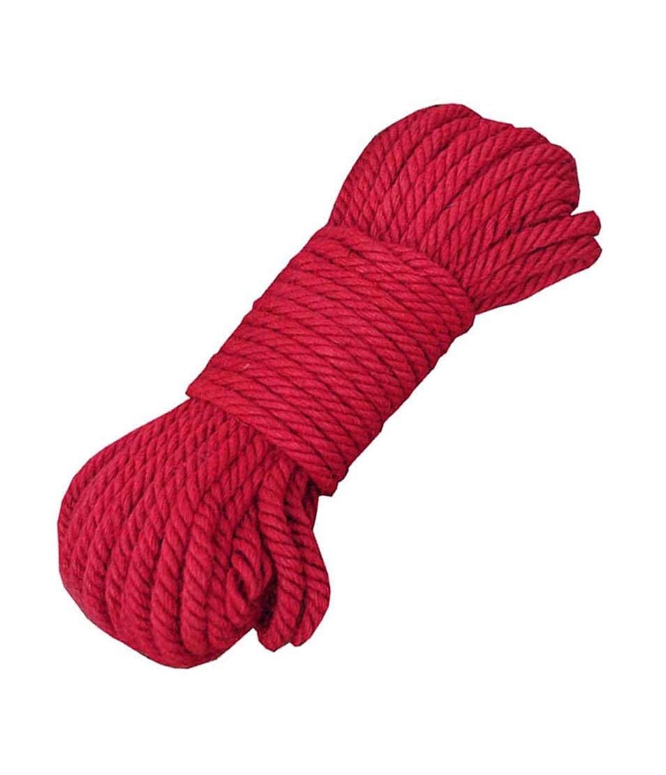 Fendawn Strive Red Jute Twine Natural Jute String Rope for DIY Crafts Bundling Gardening, 6mm x 20m (0.24" x 65ft)
