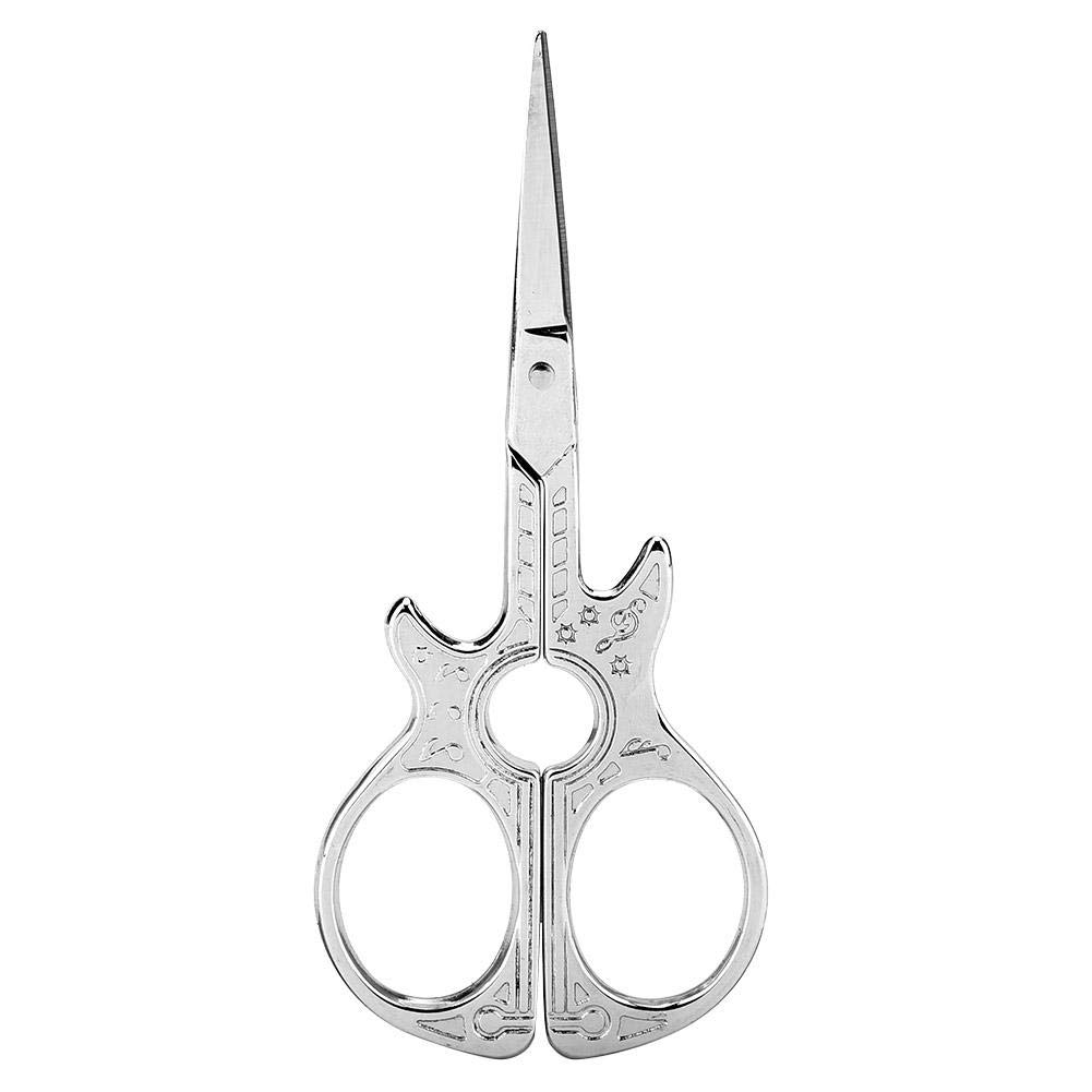 Sewing Scissors, Guitar Shape Stainless Steel Embroidery Scissors for Artwork Needlework Cross-Stitch Quilting Craft Projects Lightweight Durable