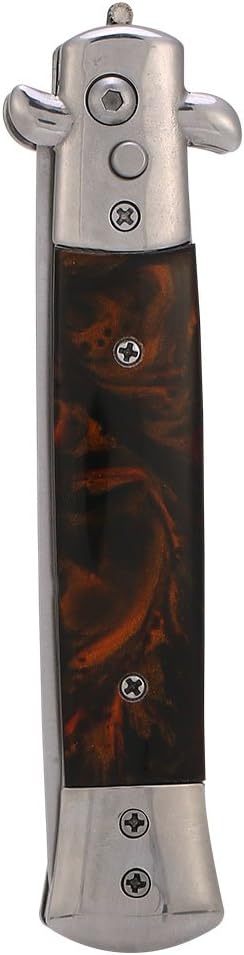 Comb Oil Hair Comb, 4 Colors Spring Folding Push Button Pocket Comb Oil Hair Styling (Brown)